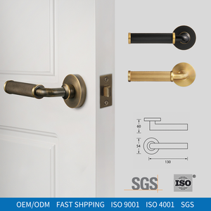 Juego de manijas de puerta de latón con palanca, manijas interiores moleteadas H59, latón macizo, OEM, personalizado, certificado ISO SGS, venta al por mayor de fábrica, <span class=keywords><strong>50</strong></span> MOQ - Product Image 1