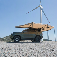 Auvent XL 270 degrés à double poteau avec éclairage LED, multi-pieds, étanche, cercle complet, pour camping-car et véhicule