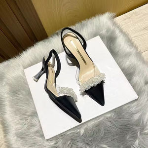 Fashion Leather Hollow Out Kitten Heels Suitable For Both <b>Men</b> And Women Comfortable Pointed Toe Low Heeled Waterproof <b>Shoes</b> - Product Image 4