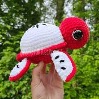KIVA Peluche tortue amigurumi au crochet faite à la main, motif kiwi, en polyester, jouet en peluche mignon, cadeau pour enfants