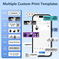 Imprimante d'étiquettes intelligente BT portable avec ruban, impression sans encre, coupeur intégré, modèles multiples pour le bureau et la maison