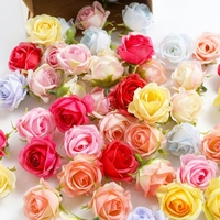 Assortiment de têtes de roses artificielles en tissu doux de haute qualité pour la décoration et l'artisanat - Faites à la main, légères et imperméables pour la Fête des Mères
