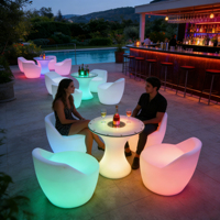 Ensemble de mobilier de bar lumineux et tendance, table et chaises pour salon de chicha, 16 couleurs, télécommande sans fil, étanche IP65