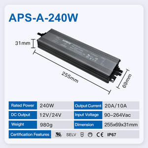 Hyrite Commutation CV LED Alimentation UL Active PFC Facteur de puissance élevée Tension d'entrée universelle IP67 90V-264V Pilote de LED étanche - Product Image 3