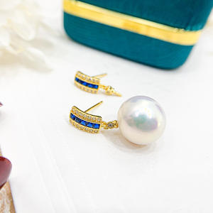 DIY 21505 Boucles d'oreilles en argent S925, support vide pour perles de 9-13 mm, accessoires pour bijoux en pierres précieuses, accessoire pour perles DIY S925 - Product Image 3