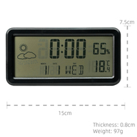 Factory Outlet LCD grande de alta definición Tiempo Temperatura Humedad Pantalla Digital LCD Despertadores