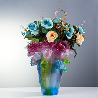 Supports de bougies européens romantiques en verre cristal coloré pour l'intérieur, brûleur d'encens, diffuseur d'arômes en verre