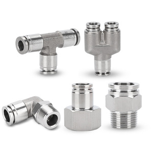 Conector rápido de acero inoxidable 304, en forma de T recta roscada en ángulo recto para mangueras de gas, resistente a la corrosión - Product Image 2