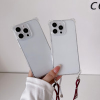 Nouvelle coque de protection intégrale en TPU et PC avec cordon pour iPhone 17 16 15 14 13 Pro Max, style bandoulière