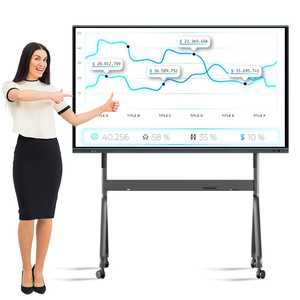 Çift işletim sistemi kablosuz projeksiyon 40 nokta Ir dokunmatik ekran dijital interaktif beyaz tahta akıllı tahta öğretim için - Product Image 2