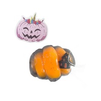 Jouet anti-stress Halloween Patte de chat Squishy à rebond lent, en caoutchouc ultra-doux, texture type argile, motif ananas rayé crème, cadeau