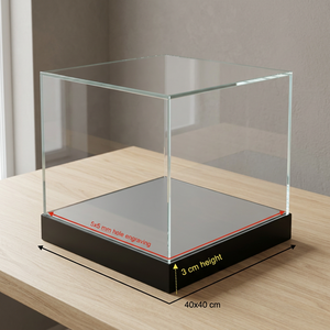 PCI Model 785 Glass & Crystal <b>Trophy</b> black marble Base 4 Inch Diameter More Stable Letterpress Printed - Product Image 1