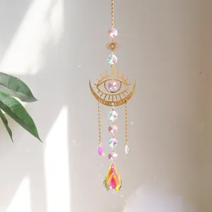 Bán buôn kim loại ác mắt suncatcher tường treo cầu vồng Maker hợp kim trang trí mặt trời Catcher