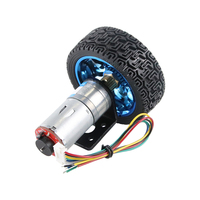 Kit Smart Car Boat JGA25-370 Moteur à courant continu 12V avec encodeur à balais, support à bride, cadre de fixation de roue, accouplement, pour appareil électroménager permanent