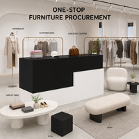 Comptoir de présentation commercial moderne et simple Yimutang Fujian, non pliable, en bois massif, pour vêtements, chaussures, sacs et chapeaux pour femmes