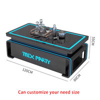 Haute Qualité Bar Discothèque Karaoké Pub Comptoir Led Table Logo Personnalisé En Acier Inoxydable RGB Couleurs Changement Allumer Glow Table