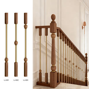 יוקרה מינימליסטי בסגנון עץ עץ נחושת עץ מדרגות מדרגות מדרגות מדרגות מדרגות מדרגות מדרגות מדרגות מרובעות באסטר עבור viilla - Product Image 1