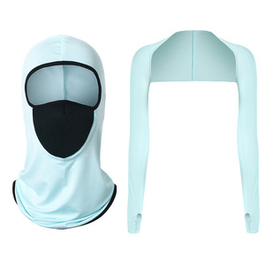 Manchons de bras rafraîchissants UPF 50+ avec cagoule intégrée, protection solaire UV en soie glacée pour le golf et la conduite - Product Image 3