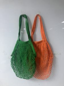 Bolsa de Compras de Lona de Algodón Tejida Portátil al por Mayor con Cordón, Bolsa de Malla para Frutas y Verduras de Supermercado, Colorida, con Logotipo Personalizado - Product Image 2