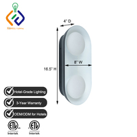 Lampe murale double tête Hampton Kinetic/Scenic en acrylique ovale pour projets hôteliers, vente en gros, fabricant, usine, fournisseur
