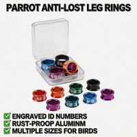 Bague d'identification pour oiseaux, plaquée, fermée, pour perroquets, fournitures pour éleveurs d'oiseaux en volière