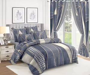 Ensemble <span class=keywords><strong>de</strong></span> literie <span class=keywords><strong>de</strong></span> luxe 7 pièces avec rideaux-<span class=keywords><strong>Collection</strong></span> complète <span class=keywords><strong>de</strong></span> textiles <span class=keywords><strong>de</strong></span> maison pour la chambre à coucher principale - Product Image 3