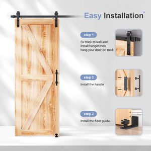 Kit de herrajes y manijas de nuevo diseño, Kit de herrajes para puertas de Granero corredizas lisas y silenciosas, polea básica tipo J - Product Image 2