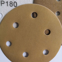 Crochet et boucle papier abrasif Velcro 180 mm 80 grain disque 5 pouces 6 pouces papier abrasif papier abrasif jaune papier abrasif voiture