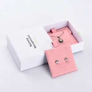 Branco presente caixa conjunto anel brinco jóias armazenamento caso para casamento embalagem papel caixa de jóias com veludo embalagem sacos