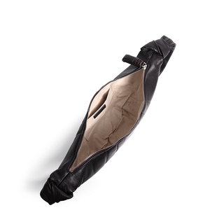 Sac bandoulière plissé en PU noir style streetwear, forme croissant, prix <span class=keywords><strong>de</strong></span> gros - Product Image 4
