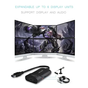 Wavlink USB 3.0 Để HDMI/Đa Màn Hình <span class=keywords><strong>Video</strong></span> Đồ Họa Adapter Với Âm Thanh 1080P External <span class=keywords><strong>Video</strong></span> Card HD <span class=keywords><strong>Video</strong></span> Gương Mở rộng Hiển Thị - Product Image 6