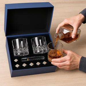 プレミアムウイスキーオンザロックスキット8非希釈アイスストーン、スコッチ/バーボン用鉛フリーグラス & トング2個 - Product Image 3