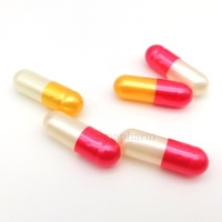 Capsules en gel métallisées vide, couleur rouge métallique brillant, dorée, 2000 pièces