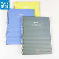 Carnet de composition imprimé avec reliure spirale blanche, couverture en plastique bleu-gris, 80 feuilles, personnalisable, boutique