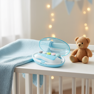 Ensemble de coupe-ongles pour bébé Myrva avec lime et coupe-ongles, design en plastique bleu doux pour un soin sûr des nourrissons, comprend un étui de rangement et des accessoires - Product Image 2