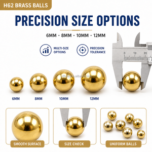 Perles sphériques en laiton H62, prix de gros, 5mm-22mm, polies avec précision pour manomètre, compteur d'eau, <span class=keywords><strong>injecteur</strong></span> de carburant - Product Image 1