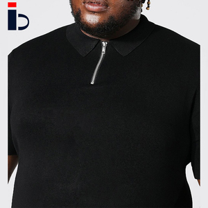 Nouvelle mode T-shirt polo grande taille recyclé tricoté à demi-fermeture éclair pour hommes hauts et grands vêtements décontractés - Product Image 5