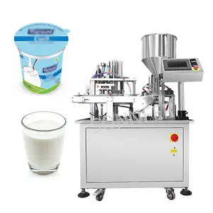 Good quality automatic rotary liquid yogurt buttermilk milk cup filling machine machinery