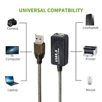 OEM ordenador macho hembra 5M 10M 15M 20M 25M 30M transmisión de datos USB2.0 USB 2,0 repetidor activo Booster Chipset Cable de extensión