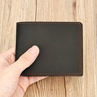 Portefeuille de marque haut de gamme pour homme, prix d'usine, portefeuille en cuir véritable pour homme, blocage RFID, portefeuille de poche avant