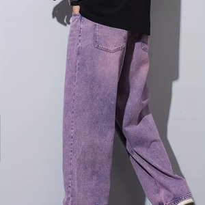Jeans baggy droits pour hommes, streetwear, hip-hop, jambes larges, jeans pour hommes de haute qualité, denim vintage délavé - Product Image 3