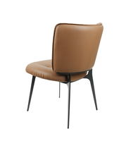 Chaise de salle à manger rembourrée moderne, luxe léger, durable, minimaliste, avec pieds en fer fins, en cuir, pour hôtel boutique, restaurant haut de gamme