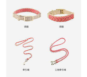 Collar de perro tejido de cuerda de lujo, Collar de Paracord trenzado, Collar de perro de nailon de cuero tejido con Cable ajustable - Product Image 6