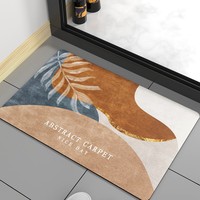 Tapis de salle de bain absorbant l'eau, motif géométrique moderne minimaliste en cercle, en caoutchouc naturel et terre de diatomée, vente en gros directe usine