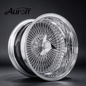 Jante en alliage d'aluminium forgée monobloc Auron Gloss Black Machine Face, 17 pouces, multi-rayons, 20 mm PCD 114.3 ET 20 mm pour voiture de tourisme - Product Image 2