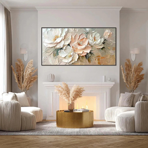 Floral Texture Minimalist Wall Arts Large <b>Canvas</b> Hand painted <b>Framed</b> Oil Painting Indoor home decor gift for housewarming - Product Image 5