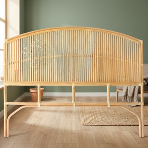 Décoration de chambre à coucher en rotin écologique, tête de lit en rotin naturel, taille personnalisable, tête de lit en forme de fleur pour la décoration de lit - Product Image 1