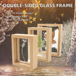 Cornice Ecologica <span class=keywords><strong>con</strong></span> Fiori e Foglie Essiccate, Teca Creativa in Vetro a Doppio Lato, Cornice Fotografica <span class=keywords><strong>con</strong></span> Stampa UV Fai-da-Te - Product Image 2