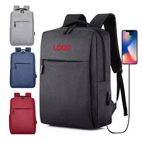 Nouveau design simple d'usine, vente en gros de sacs à dos pour ordinateur portable avec logo personnalisé en tissu polyester léger du Japon