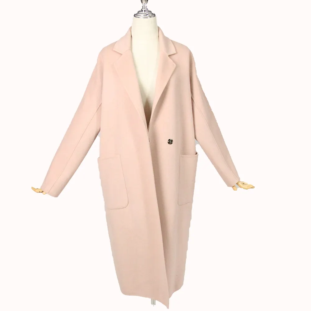 long winter ladies wool coat double breasted trench overcoat oversized cashmere coat 100 % women